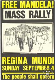 AL2446_1455 FREE MANDELA : MASS RALLY : REGINA MUNDI produced by the Release Mandela Campaign (RMC) in 1984. 