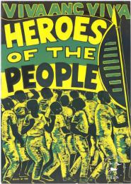 AL2446_1454 VIVA ANC VIVA : HEROES OF THE PEOPLE 	This poster is an offset litho in black, green and yellow, issued by the National Reception Committee (NRC), Johannesburg. The image depicts various people dancing and celebrating the release of Walter Sisulu and other ANC leaders from prison in October 1989