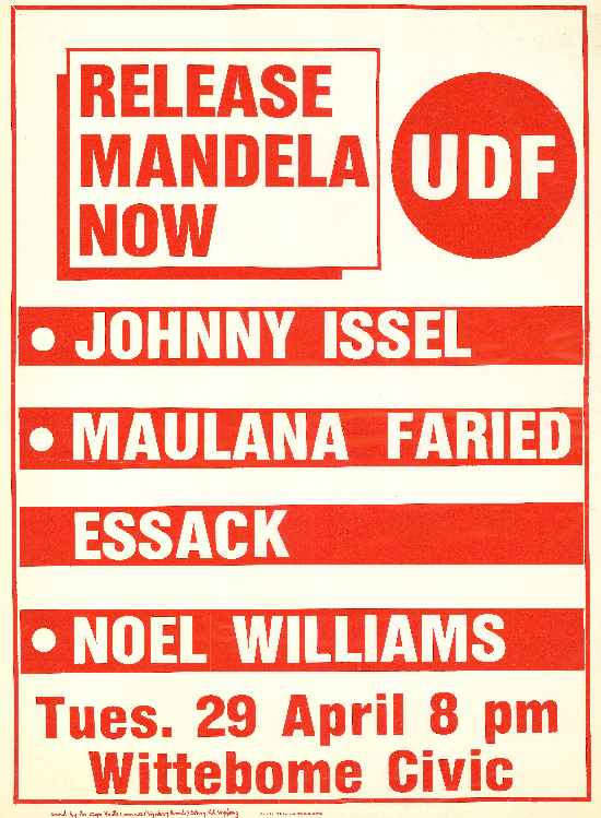 Poster calling for the release of Nelson Mandela.