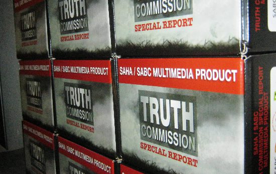 Truth Commission Special Report Multimedia Product displayed at the Ramparts at Constitution Hill, 9 December, 2010