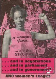 Offset litho poster issued by the African National Congress Women's league (ANCWL), date unknown. Archived as SAHA collection AL2446_0582