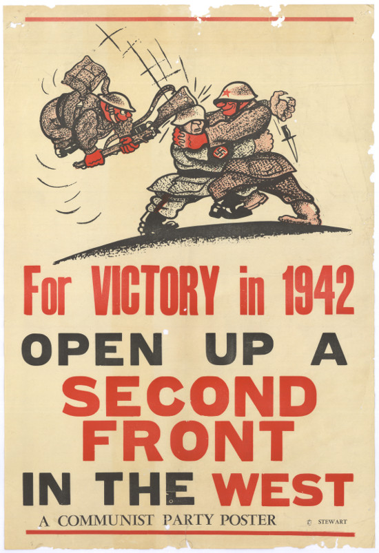 Silkscreened poster, issued by the Communist Party of South Africa, circa 1942. Archived as SAHA collection AL2446_3590