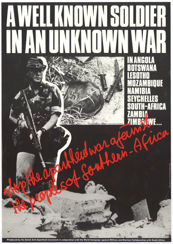 Offset litho poster, issued by the Dutch Anti-Apartheid Movement, date unknown. Archived as SAHA collection AL2446_3818