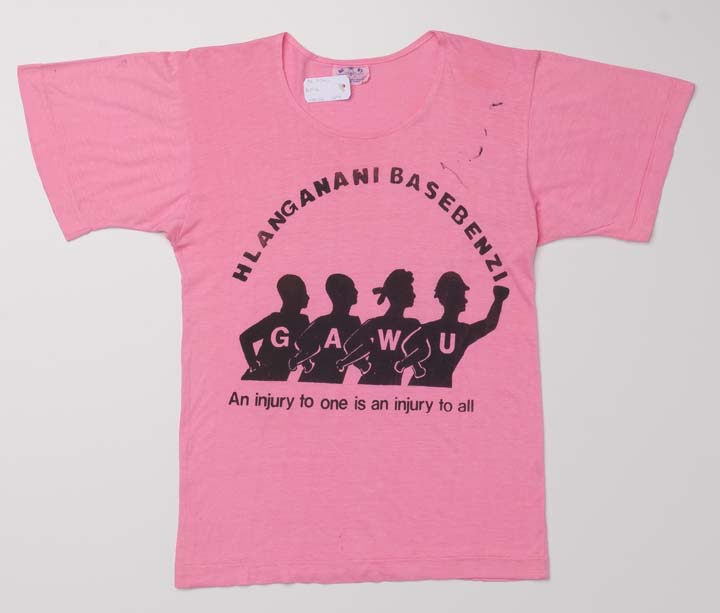 T-shirt, GAWU, date unknown. Archived as SAHA collection AL2540_A076