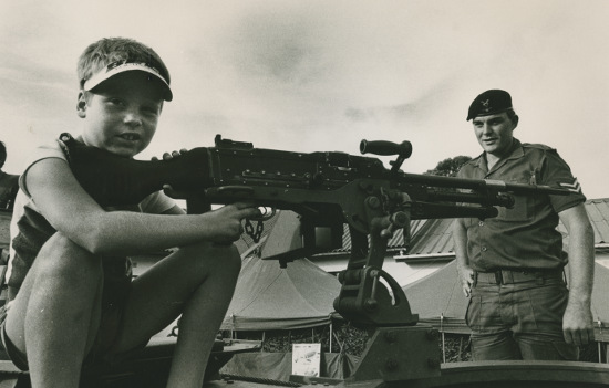 Grahamstown Battalion at the Bathurst Show, April 1987. Photograph by Steve Hilton-Barber. Archived as SAHA collection AL2547_14.4.17