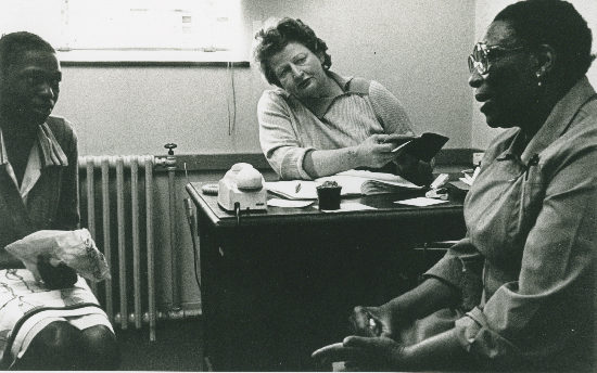 Sheena Duncan in the Johannesburg office of the Black Sash, AL2547_17.2.2, SAHA Original Photograph Collection Sheena Duncan in the Johannesburg office of the Black Sash, AL2547_17.2.2, SAHA Original Photograph Collection