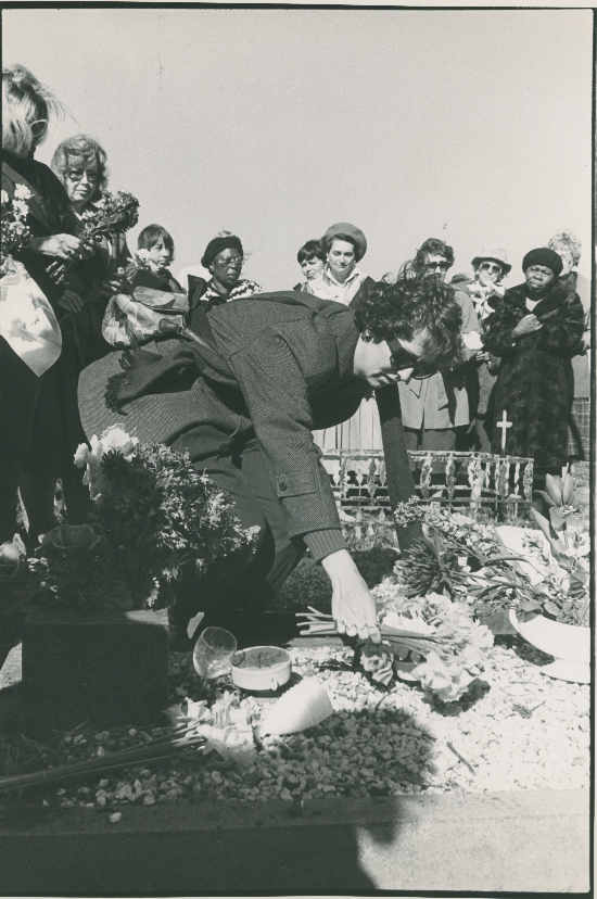 Black Sash women commemorating Hector Pieterson's death, Soweto, 16 June, 1989, Gille de Vlieg Collection, AL2547_17.2.4 Black Sash women commemorating Hector Pieterson's death. Soweto, 16 June, 1989, Gille de Vlieg Collection, AL2547_17.2.4