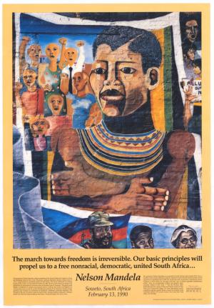 Offset litho poster, issued by Dumile Feni, date unknown. Archived as SAHA collection AL2446_4498.