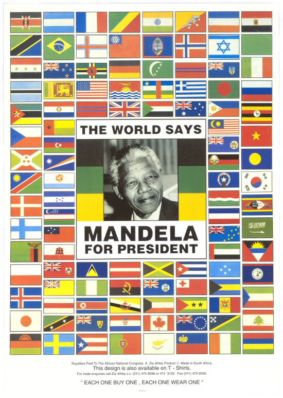 Offset litho poster, issued by Zia Afrika and ANC, date unknown. Archived as SAHA collection AL2446_4561.
