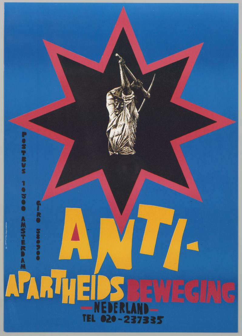 Poster produced by the Dutch Anti-Apartheid Movement (AABN) in 1976. Donated to SAHA by IISH in 2013 Poster produced by the Dutch Anti-Apartheid Movement (AABN) in 1976. Donated to SAHA by IISH in 2013.