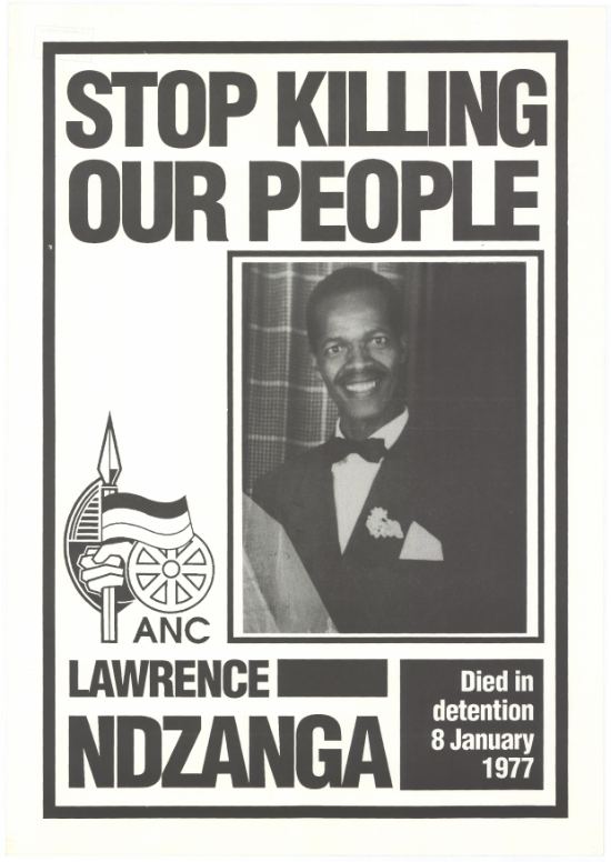 Stop Killing our People: Lawrence Ndzanga, SAHA Poster Collection, AL2446_0853