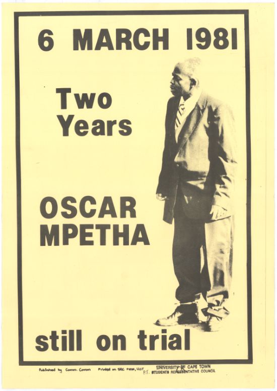 'Still on trial' the life and work of Oscar Mpetha, SAHA Poster Collection, AL2446_1825