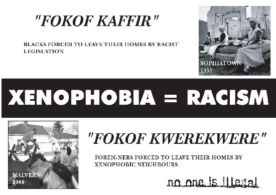 Ephemera emerging in opposition to the May 2008, xenophobic attacks Ephemera emerging in opposition to the May 2008, xenophobic attacks