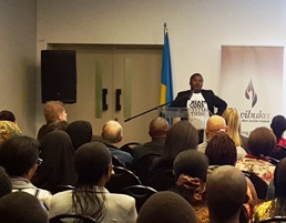 Constitution Hill representative speaking at Documentary screening Snake gives birth to a snake screening for TRC month
