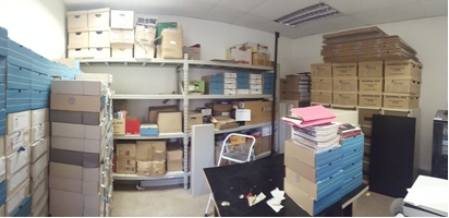 The archival sorting room during the archival refurbishment, March 2016 The archival sorting room during the archival refurbishment, March 2016