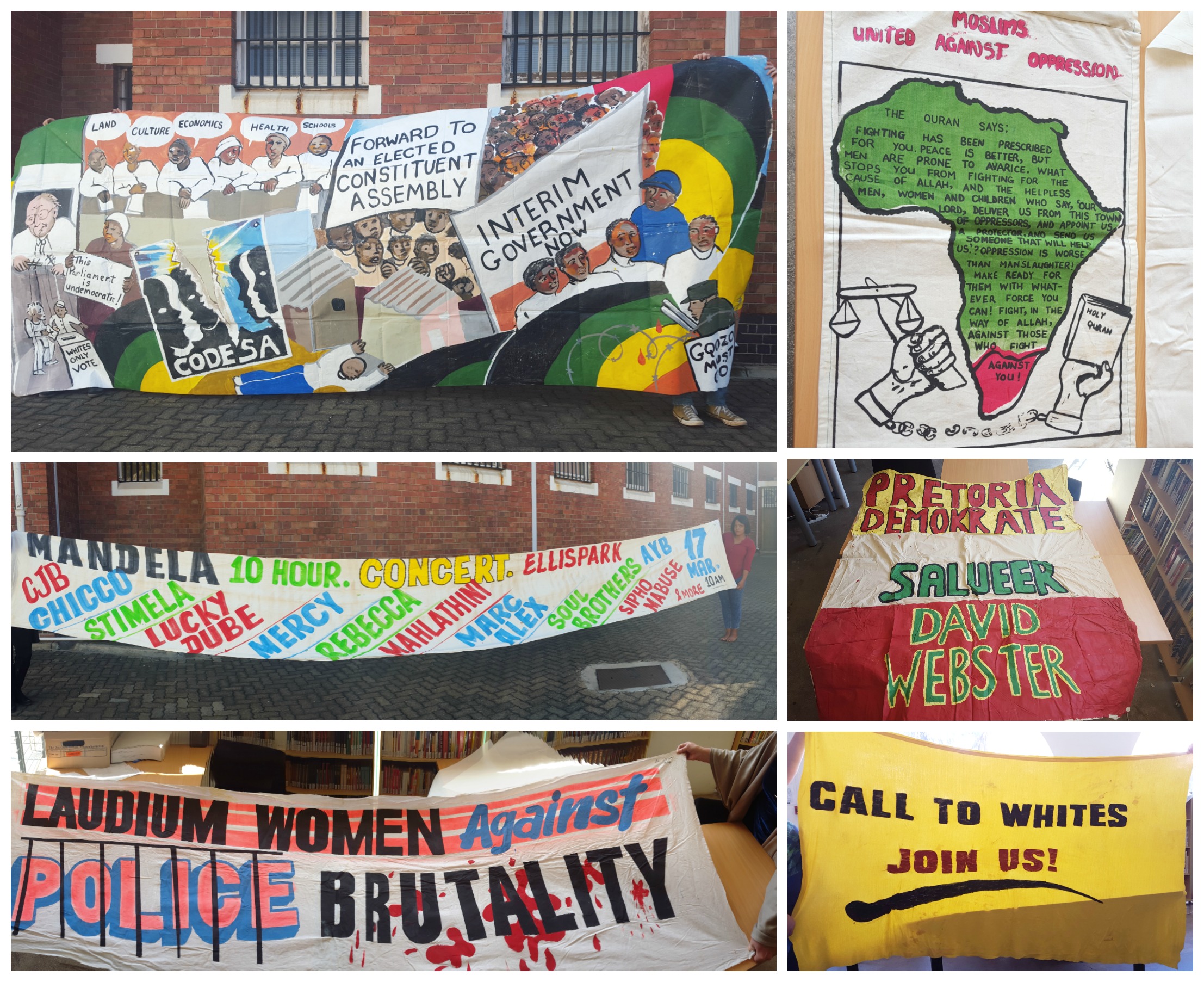 A selection of banners from the SAHA Ephemera collection A selection of banners from the SAHA Ephemera collection