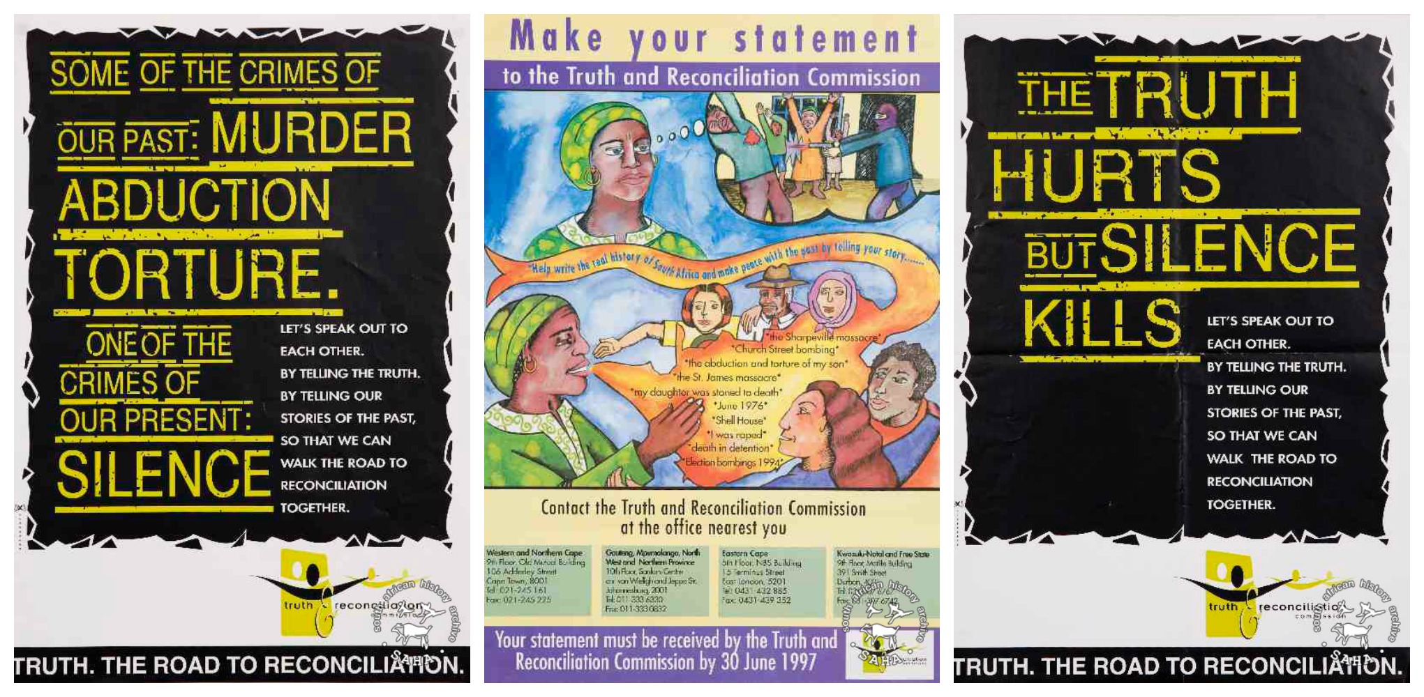 TRC poster collage. Posters archived in SAHA collection AL2446 TRC poster collage. Posters archived in SAHA collection AL2446