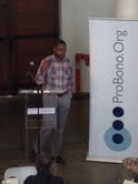 SAHA staff member giving a presentation on access to information at a ProBono event on 16 October 2013