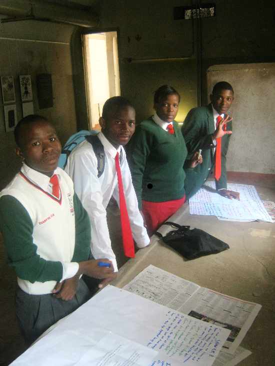 Learners from Ingqayivizele Secondary School during their workshop at Constitution Hill.