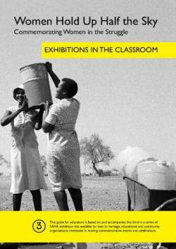 Cover of SAHA's Exhibitions in the Classroom booklet: 'Women Hold Up Half the Sky'