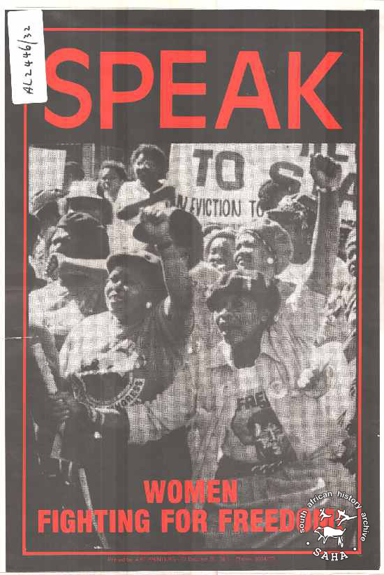 Poster of women's contribution to end apartheid.